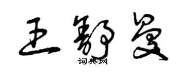 曾慶福王舒曼草書個性簽名怎么寫