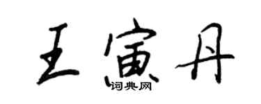 王正良王寅丹行書個性簽名怎么寫