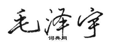 駱恆光毛澤宇行書個性簽名怎么寫