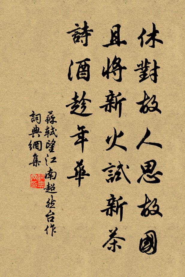 蘇軾休對故人思故國,且將新火試新茶。詩酒趁年華。書法作品欣賞