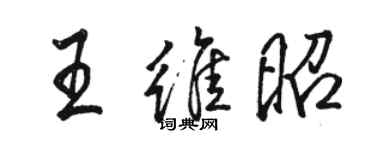 駱恆光王維昭行書個性簽名怎么寫