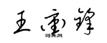 梁錦英王衝鋒草書個性簽名怎么寫