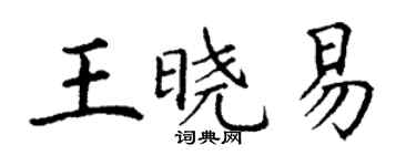 丁謙王曉易楷書個性簽名怎么寫