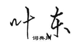 駱恆光葉東行書個性簽名怎么寫