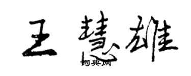 曾慶福王慧雄行書個性簽名怎么寫