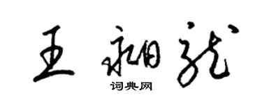 梁錦英王昶龍草書個性簽名怎么寫