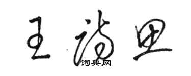 駱恆光王詩思草書個性簽名怎么寫