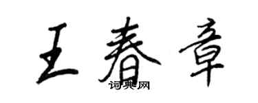 王正良王春章行書個性簽名怎么寫
