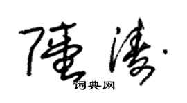 朱錫榮陸濤草書個性簽名怎么寫