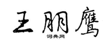 曾慶福王朋鷹行書個性簽名怎么寫