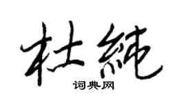 王正良杜純行書個性簽名怎么寫