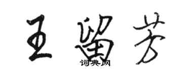 駱恆光王留芳行書個性簽名怎么寫