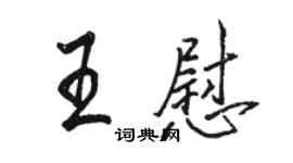 駱恆光王慰行書個性簽名怎么寫