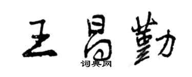 曾慶福王昌勤行書個性簽名怎么寫