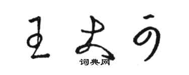 駱恆光王大可草書個性簽名怎么寫