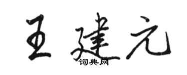 駱恆光王建元行書個性簽名怎么寫