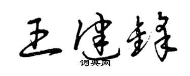 曾慶福王健鋒草書個性簽名怎么寫