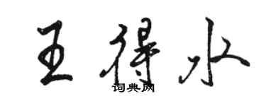 駱恆光王得水行書個性簽名怎么寫