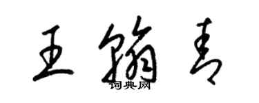 梁錦英王翰青草書個性簽名怎么寫