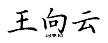 丁謙王向雲楷書個性簽名怎么寫
