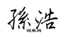 王正良孫浩行書個性簽名怎么寫