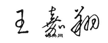 駱恆光王嘉翔草書個性簽名怎么寫