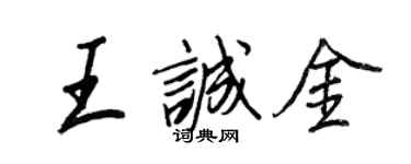 王正良王誠金行書個性簽名怎么寫