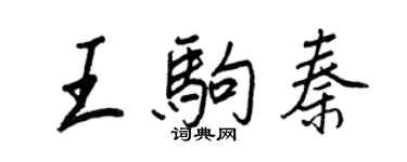 王正良王駒秦行書個性簽名怎么寫