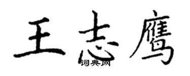 丁謙王志鷹楷書個性簽名怎么寫