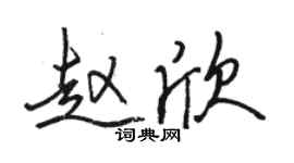 駱恆光趙欣行書個性簽名怎么寫