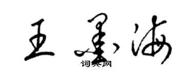 梁錦英王墨海草書個性簽名怎么寫