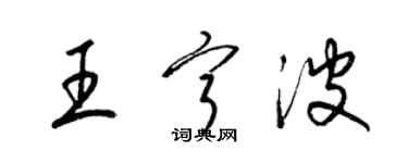 梁錦英王寧波草書個性簽名怎么寫