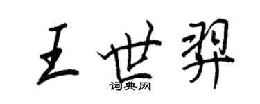 王正良王世羿行書個性簽名怎么寫