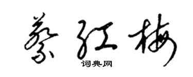 梁錦英蔡紅梅草書個性簽名怎么寫