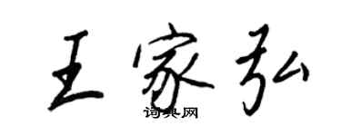 王正良王家弘行書個性簽名怎么寫