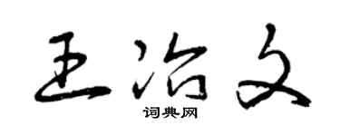 曾慶福王冶文草書個性簽名怎么寫