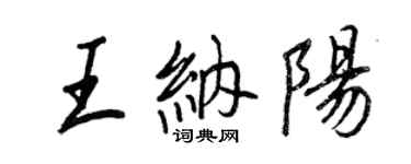 王正良王納陽行書個性簽名怎么寫