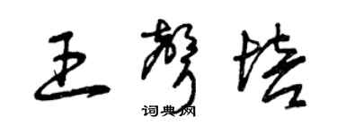 曾慶福王聲培草書個性簽名怎么寫