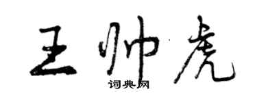 曾慶福王帥虎行書個性簽名怎么寫