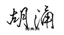 駱恆光胡涌行書個性簽名怎么寫