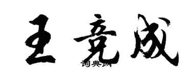 胡問遂王競成行書個性簽名怎么寫