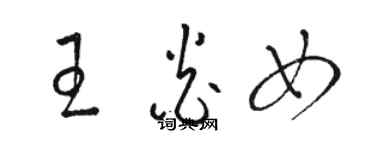 駱恆光王炎女草書個性簽名怎么寫