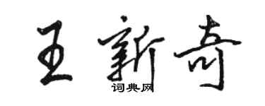 駱恆光王新奇行書個性簽名怎么寫