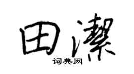 王正良田潔行書個性簽名怎么寫