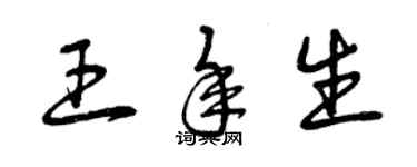 曾慶福王年生草書個性簽名怎么寫