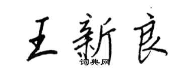 王正良王新良行書個性簽名怎么寫