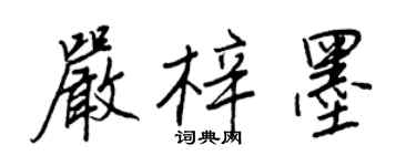 王正良嚴梓墨行書個性簽名怎么寫