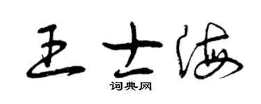 曾慶福王士海草書個性簽名怎么寫