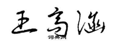 曾慶福王高涵草書個性簽名怎么寫
