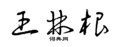 曾慶福王林根草書個性簽名怎么寫